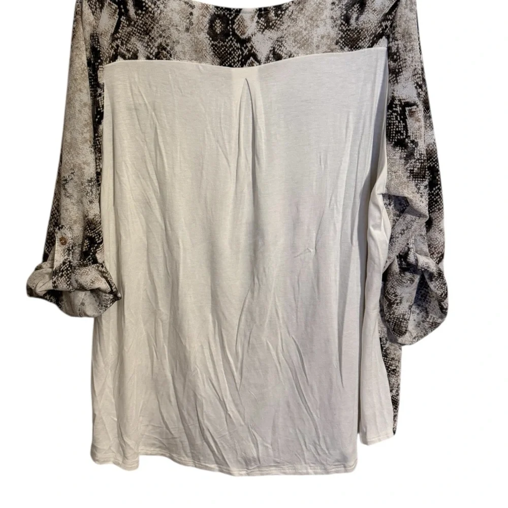 ❤️SNAKE PRINT w/GOLD TONE HARDWARE TOP PLUS: 2X #T - Picture 6 of 9